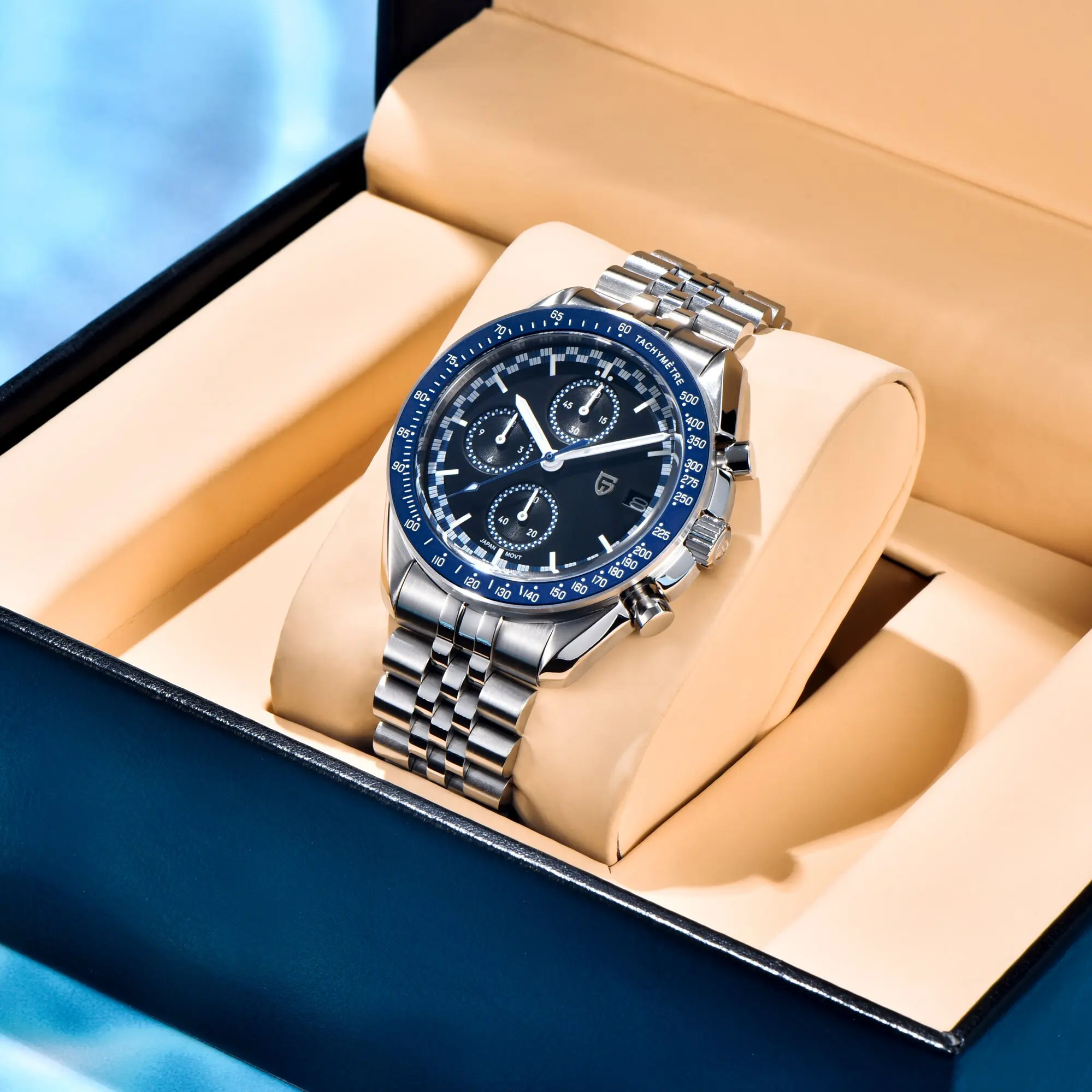 

Pagani Design Men's Quartz Watch Luxury Single Product Gentleman Demeanor Stainless Steel Tachometer Luminous Waterproof Watch