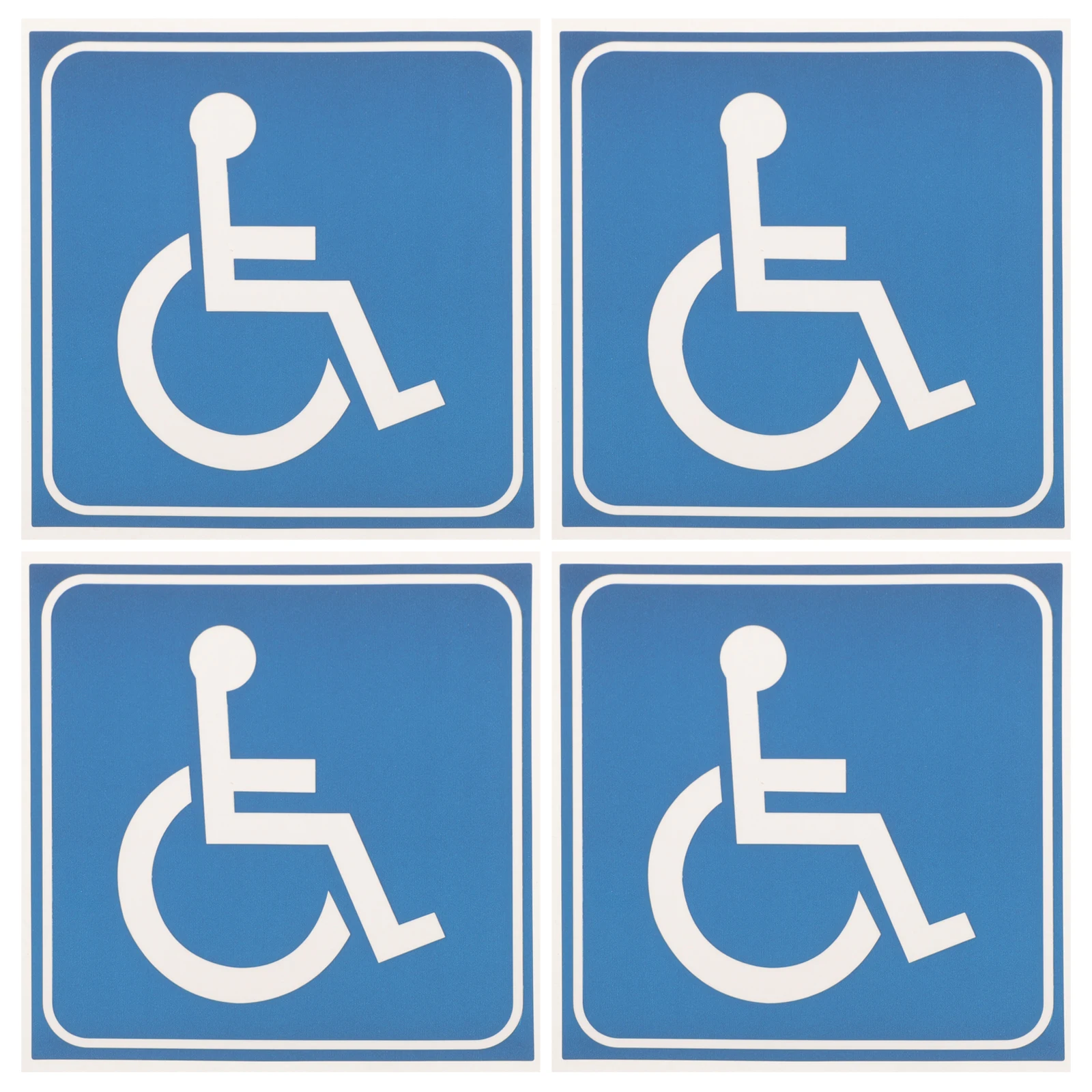 4 Sheets Disabled Wheelchair Sticker Decals 3 Inch Self Adhesive PVC Sign Symbol Restrooms Elevator Public Practical Doors Safe