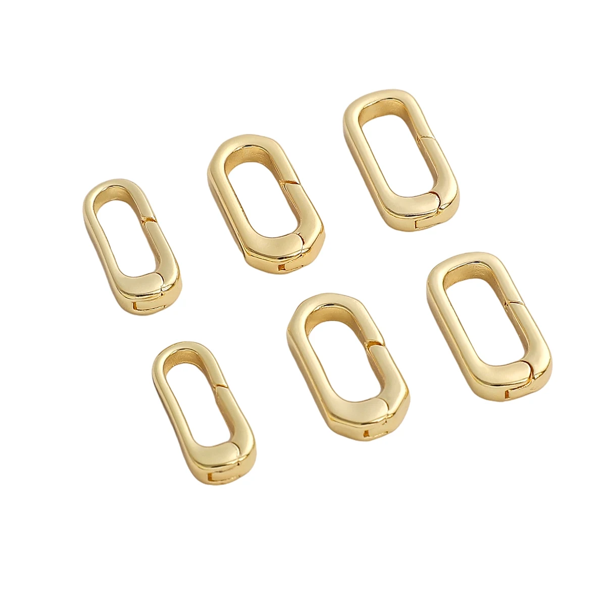 1pc Copper Long Oval Shape Snap Hook Gold Color Multifunctional Spring Clasp Lock Ring Buckle for Diy Jewelry Making Accessories