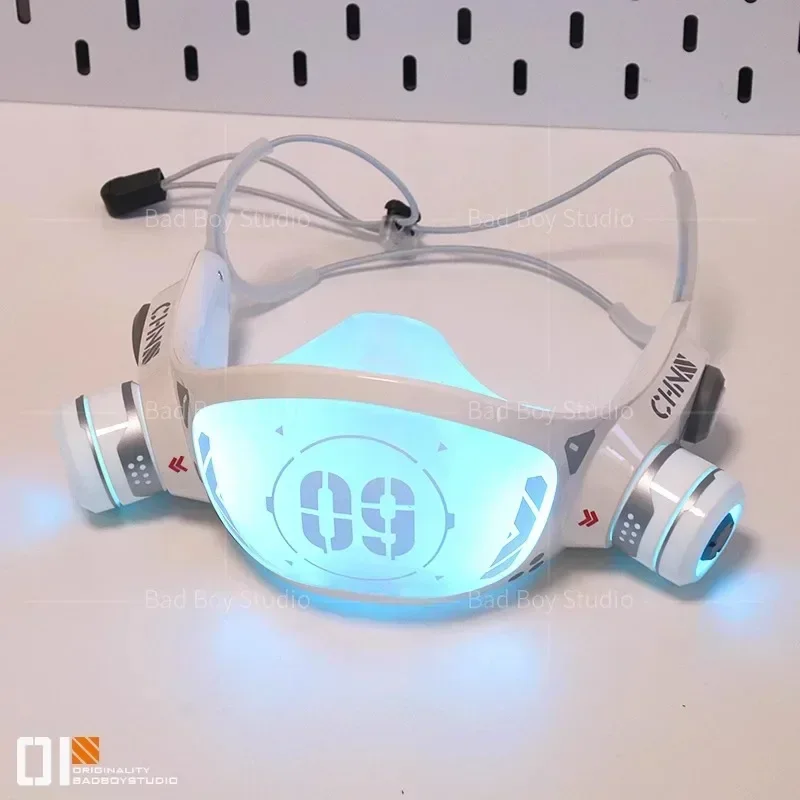 

Girl's Sci-fi Mechanical Arm LED Glow Cosplay Mask Cyber-Punk Style for Film Shooting Props Game Accessories