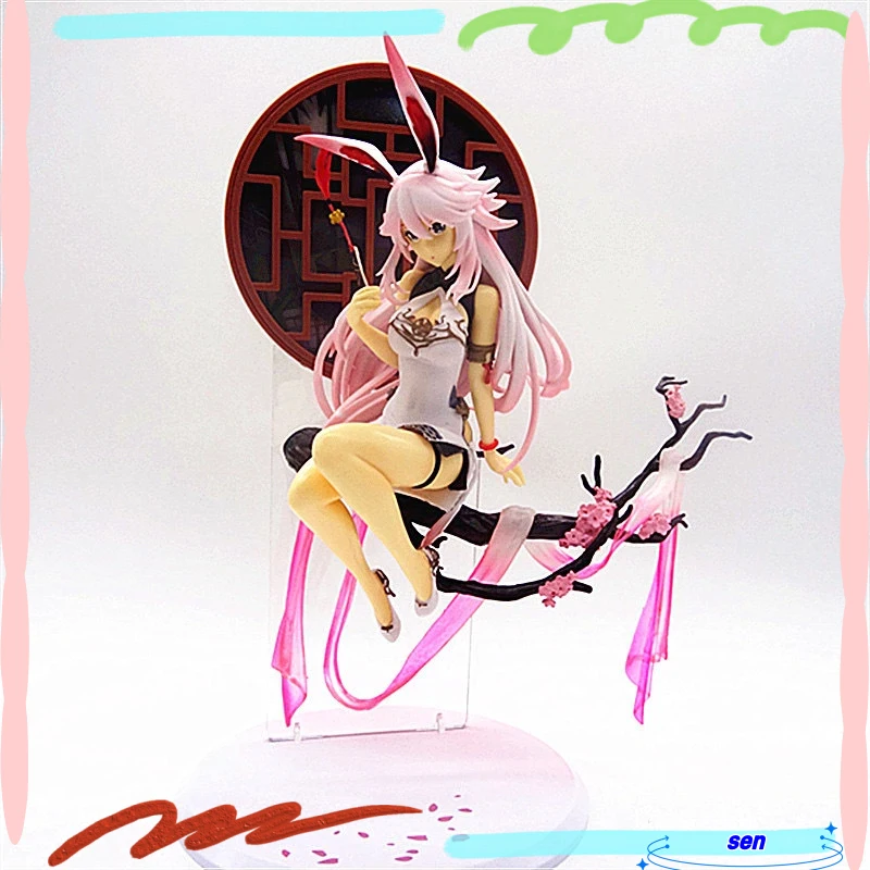 

Honkai Impact 3rd Yae Sakura Anime Figure Chinese Style Rabbit Ear Cheongsam Collectible Desktop Ornament For Adult Collector
