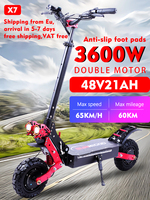 Sunnigoo X7 3600W Dual Motor Adult Electric Scooter 48v 21ah Top Speed 65-70km/h 10 inch off-road tyres Range 60km Escooter