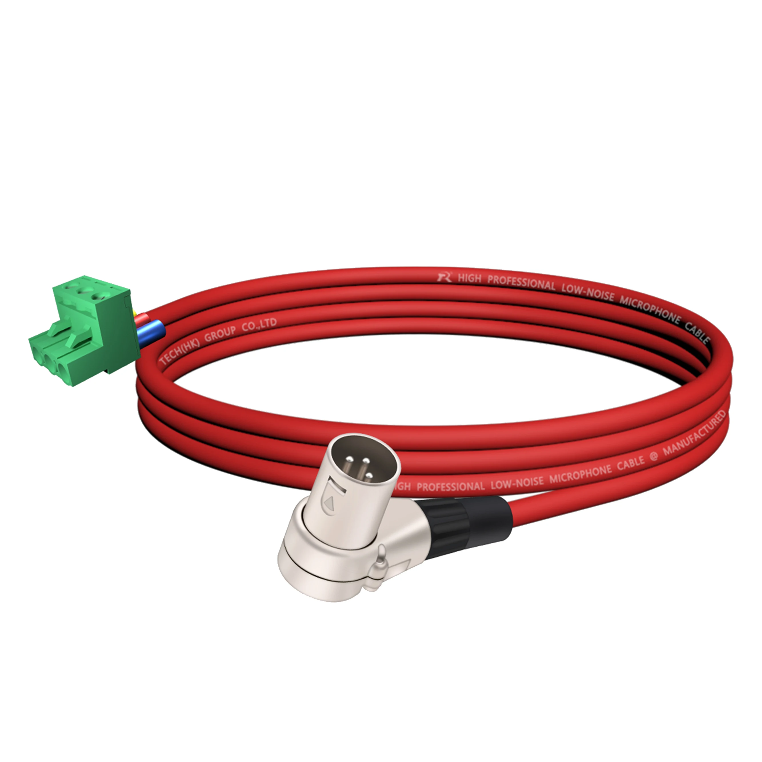 PHX3M/2EDG 5.08 3-polige Steckbare Schraubklemme ​ Rechtwinkliges Weißes Metall-3-P-XLR-M/F-Kabel, Audiokabel, Mehrfarbige Ummantelung – Detail 8