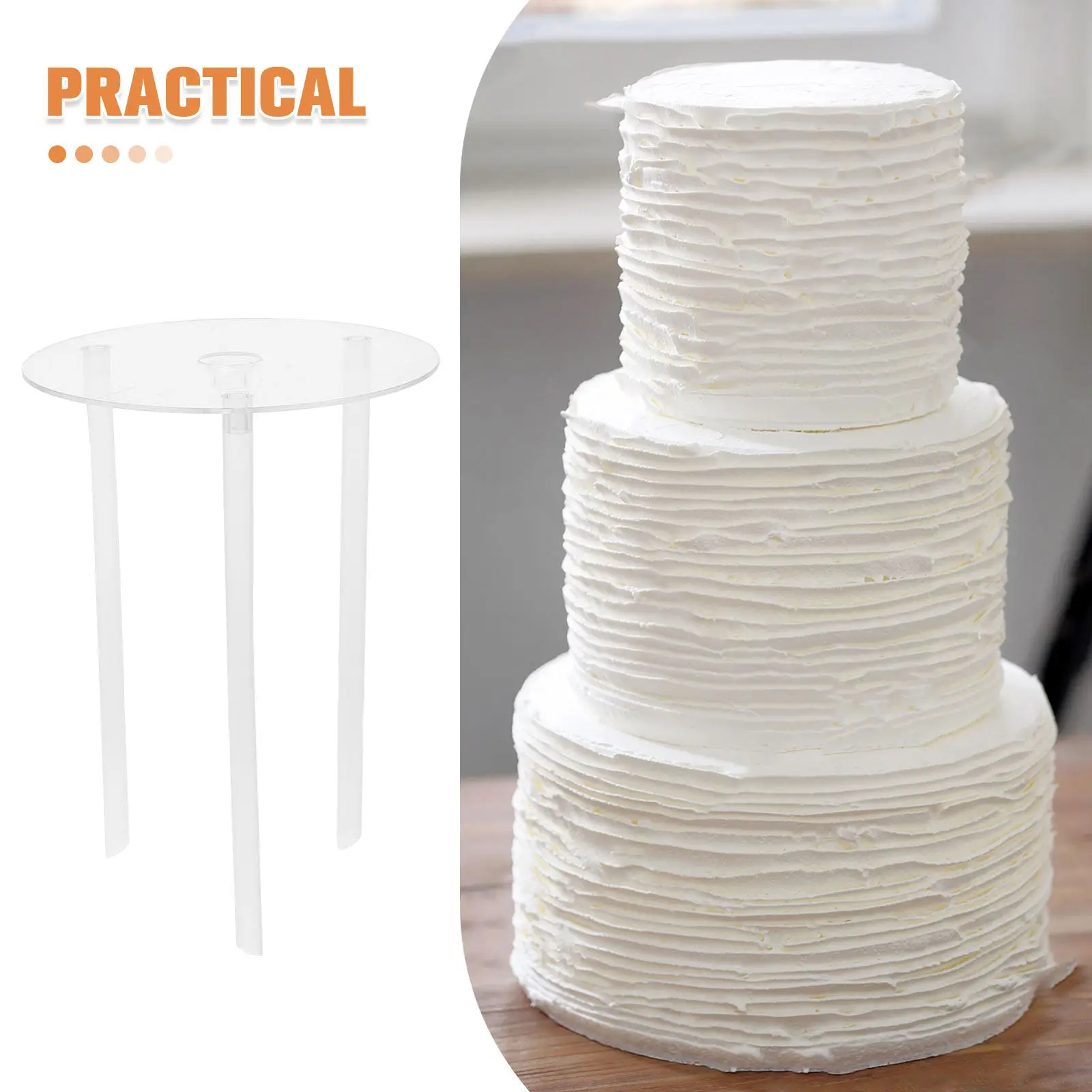 4Set Cake Dowel Rod Floating Spacer Kit for 8Inch Multi Layer Cakes Wedding Birthday Cake Support Stands Baking Supplies