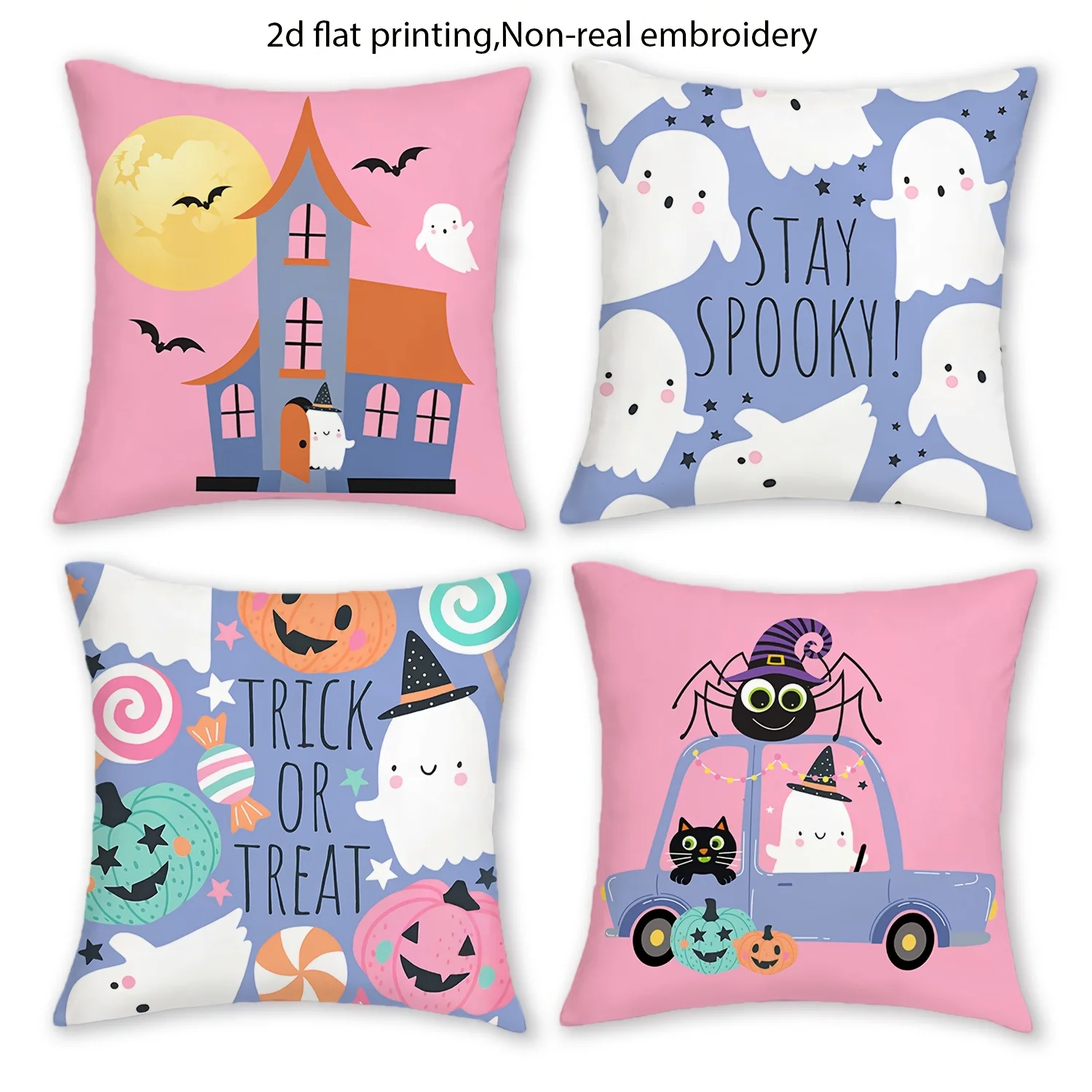 4PCS Fall Pumpkin Throw Pillow Covers, Vintage Blue Porcelain Style Autumn Decorative Cushion Cases for Sofa Couch