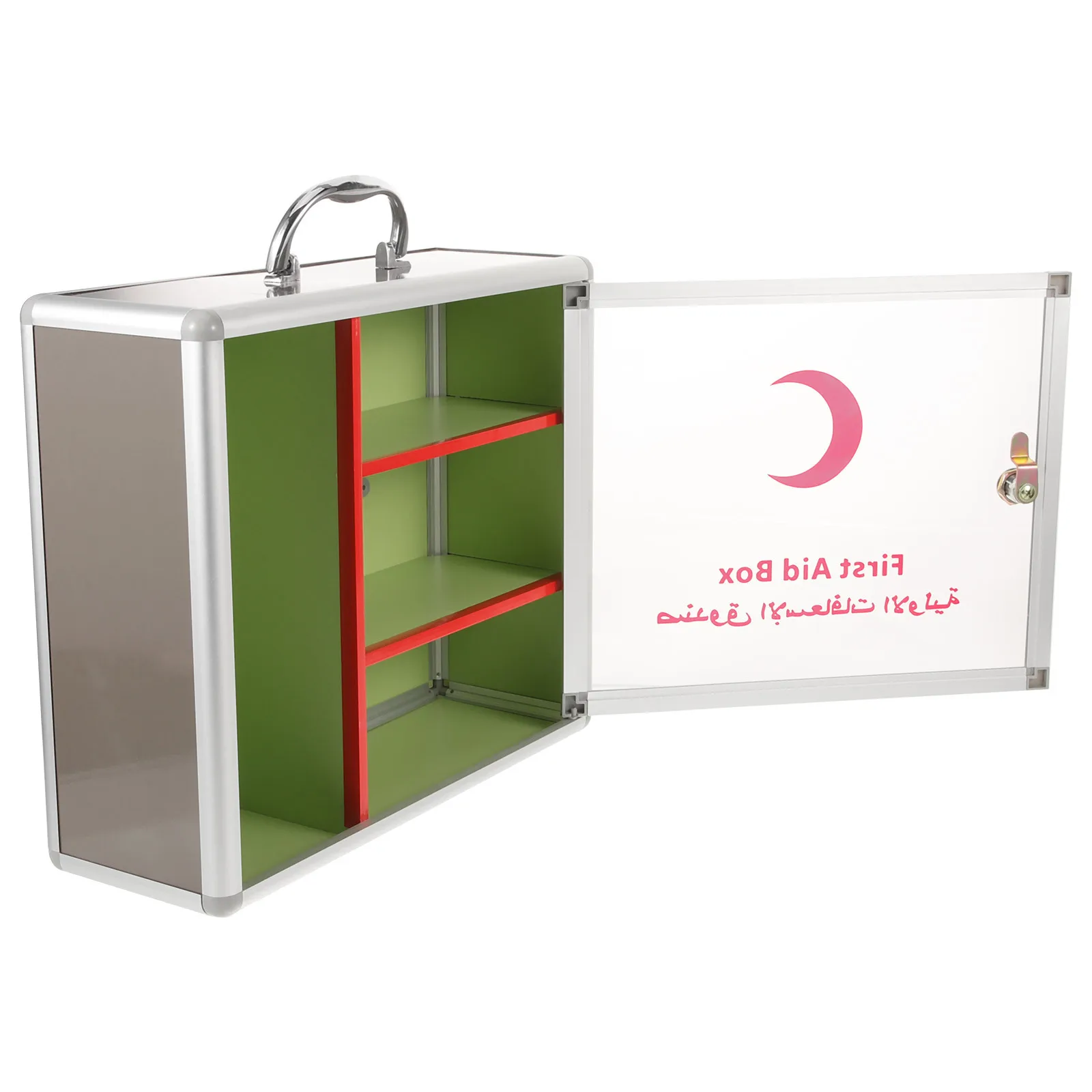 صندوق قفل دواء مع نافذة شفافة ذات سعة كبيرة مثبت على الحائط من سبائك الألومنيوم متعدد الوظائف للأماكن العامة المنزلية الآمنة