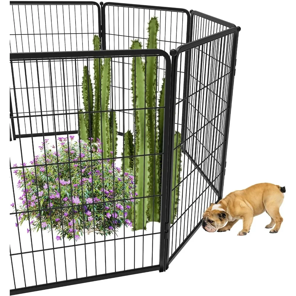 

Garden Fence, Dog Fences for The Yard, Heavy Duty Metal, 40inch High 9ft Long in Total, Garden Fence