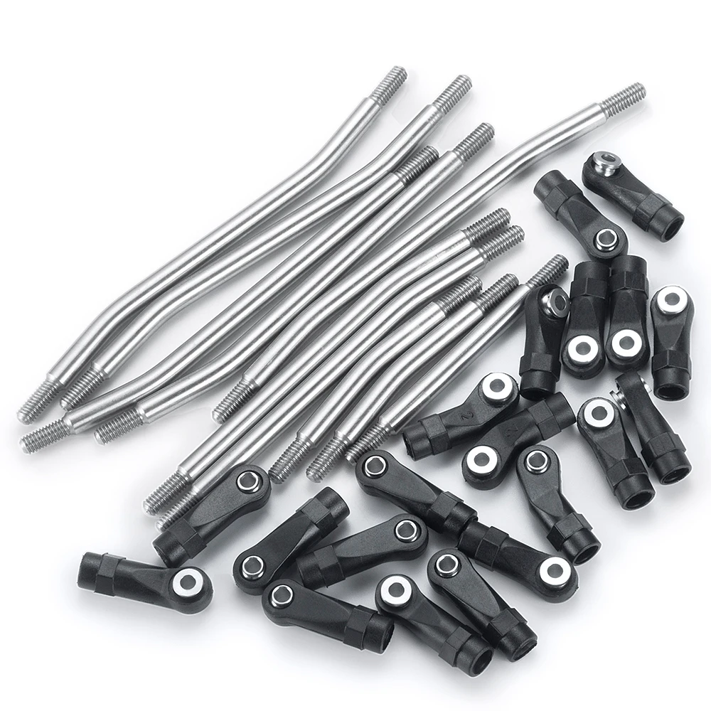 AXSPEED Stainless Steel Chassis Links Suspension Linkage with Rod Ends 313/324mm Wheelbase for 1/10 TRX4 Bronco Blazer Parts