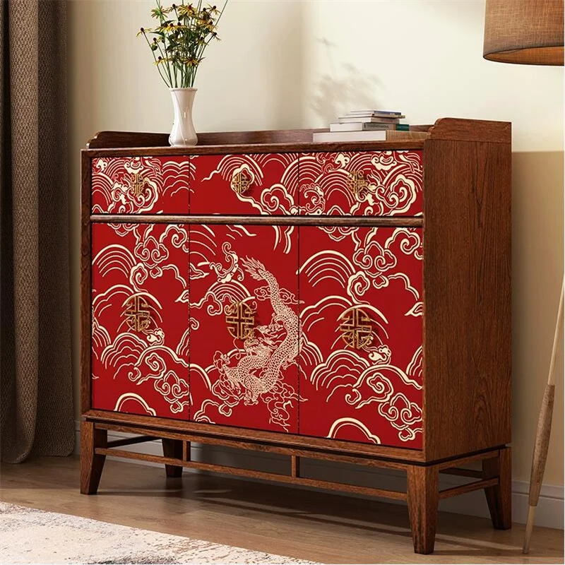 Papel autoadesivo estilo chinês, renovação de móveis, armários, sapatos, armários especializados, porta, renovação, papel de parede