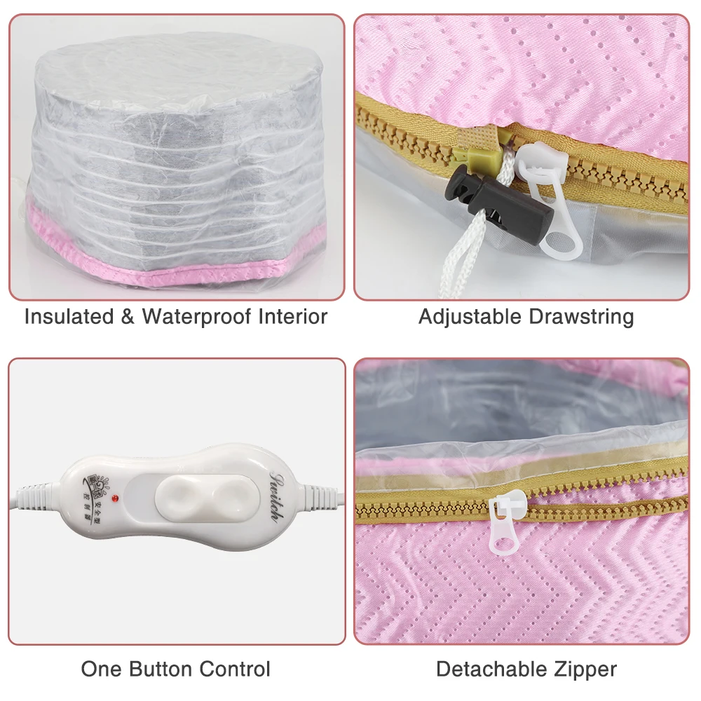 العلاج الحراري غطاء الشعر التدفئة غطاء الشعر الكهربائية المغذي قناع الشعر الخبز النفط غطاء مجفف الشعر الحرارة قبعة العناية بالشعر