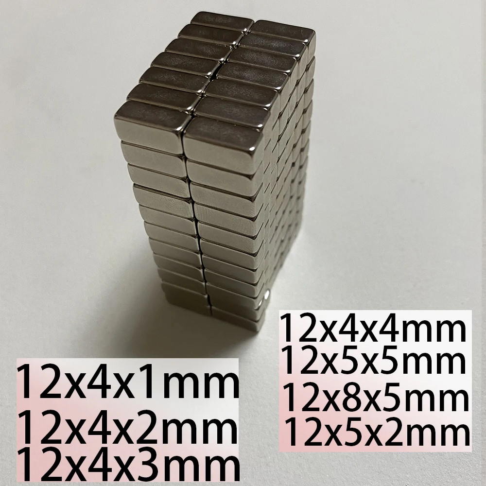 N35 12x4x1 12x4x2 12x4x3 12x4x4 12x5x5 12x8x5 14x5x2  Magnet BAR Rectangle Square Neodymium Block Strong Search Magnetic Motor