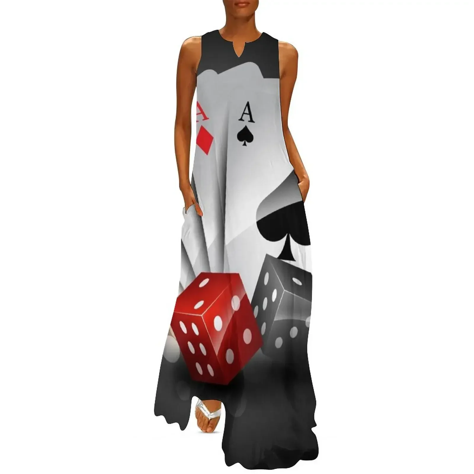 

Playing Cards Aces And Dice Long Dress evening dress ladies Women's long dress for woman purple
