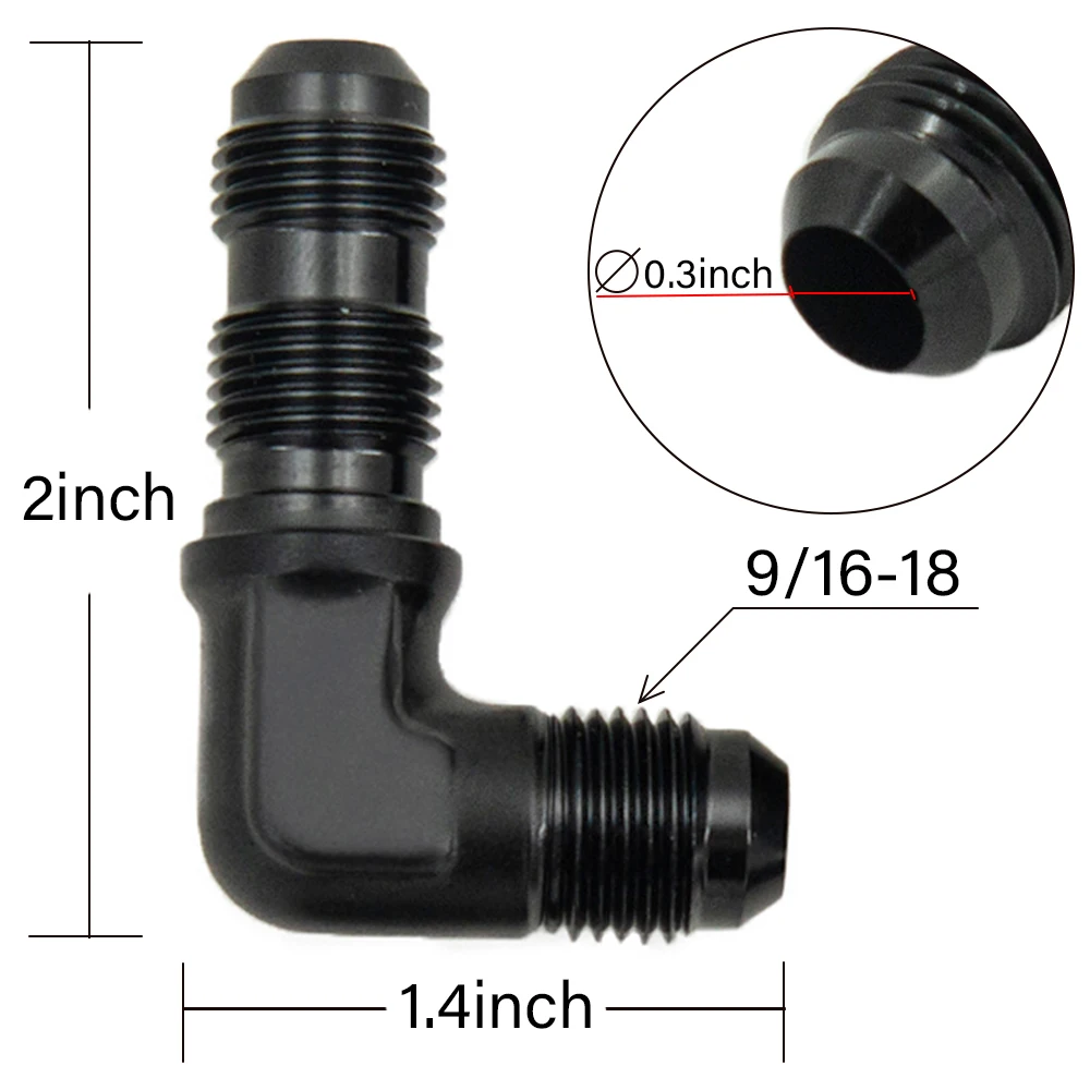 Straight 90Degrees AN6 AN8 AN10 Bulkhead Flare Fitting Union Adapter 6AN 8AN 10AN Fitting For Tab Rr Wirewall Aluminum Black