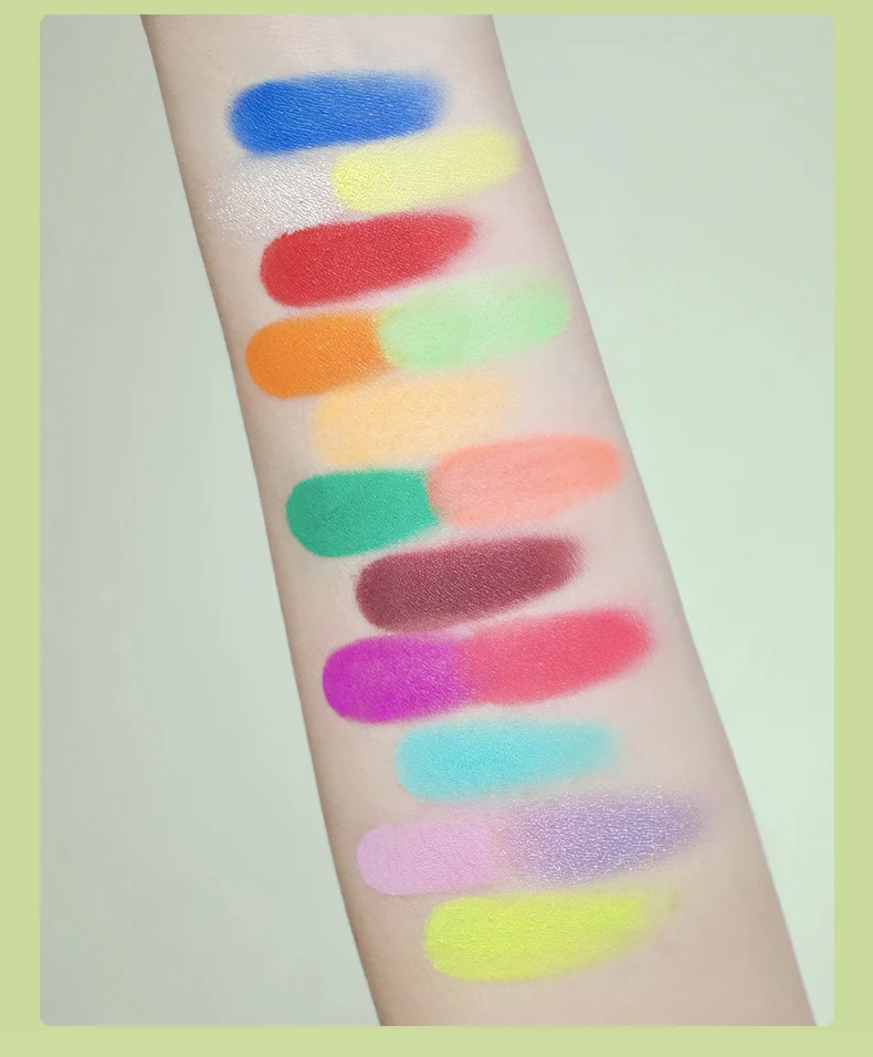 CARMELA Palette di ombretti 16 colori polvere opaca Macaron Shimmer Glitter Matellic a lunga durata Muti-use Est per applicare il trucco degli occhi