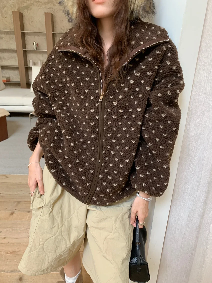 

Alien Kitty Winter Casual Coats Lamb Wool Winter Women 2026 New Oversize OL Cotton High Street Vintage Daily Elegant Sweet