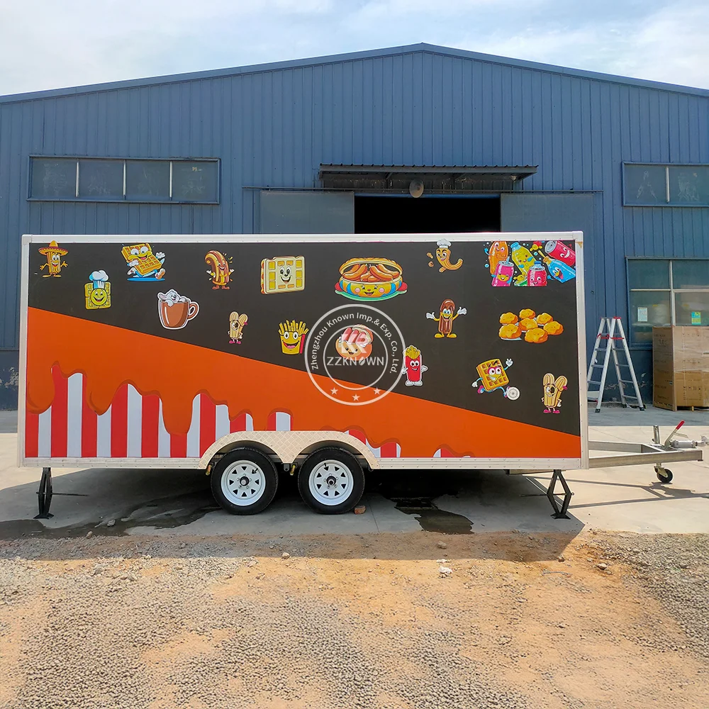 

LOGO customization Mobile Food Trailer with Full Kitchen Equipment USA Standard Food Cart With DOT certification