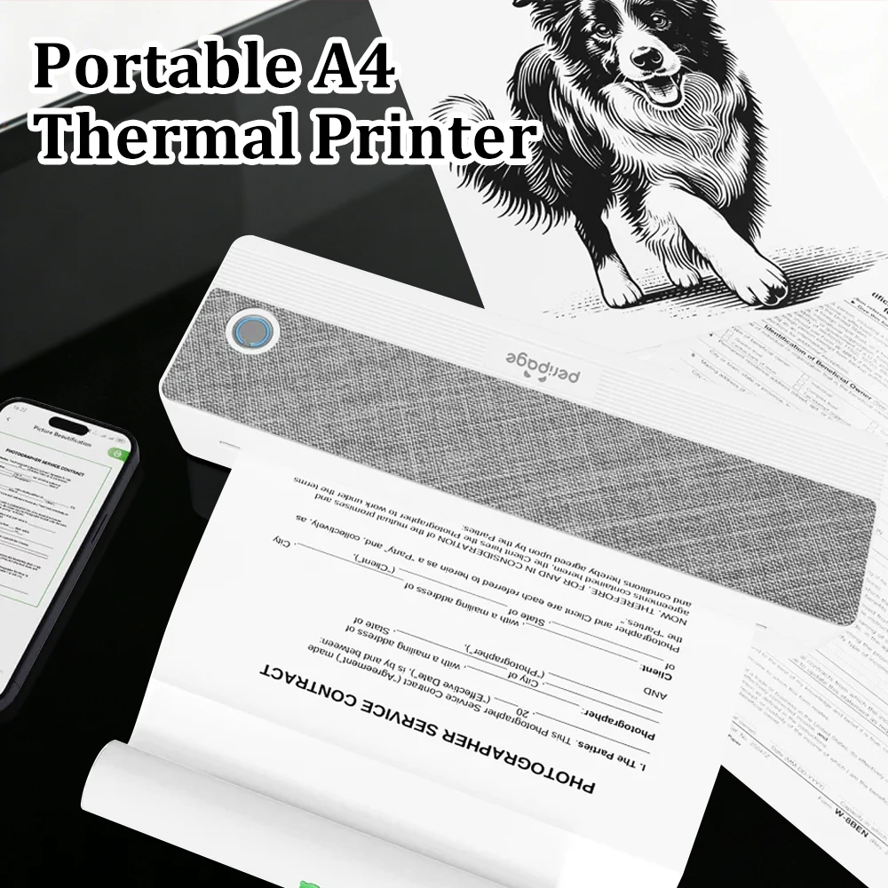 

Портативный термопринтер Peripage A4 без чернил, Bluetooth A4, бумажная татуировка, изображение, HD печать, мини-принтер для офиса, учебных татуировок