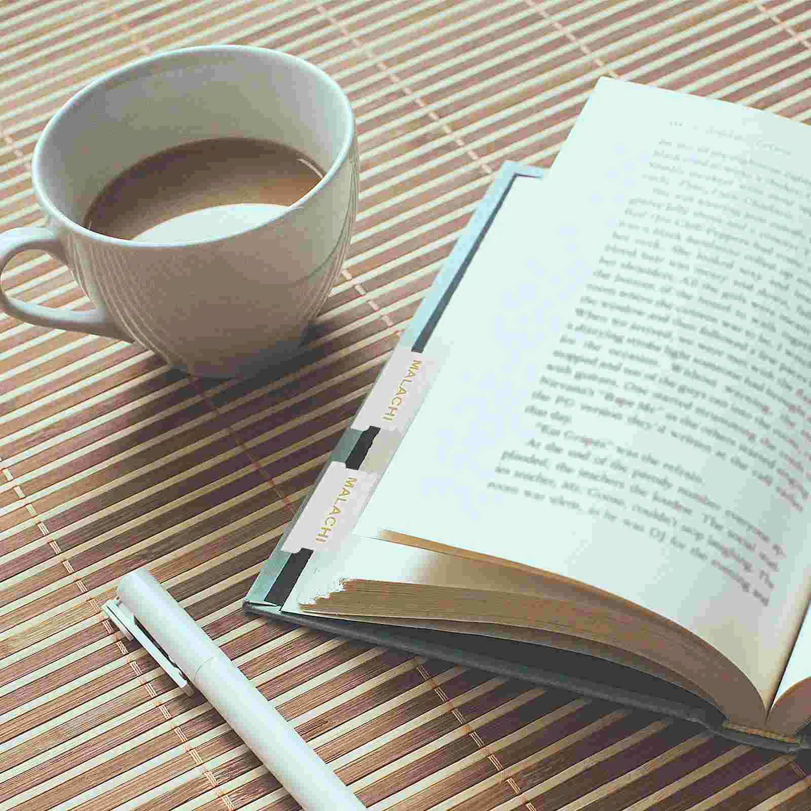 10 Sheets Laminated Bible Tabs Index Tags Bronzing for Study Journaling Supplies