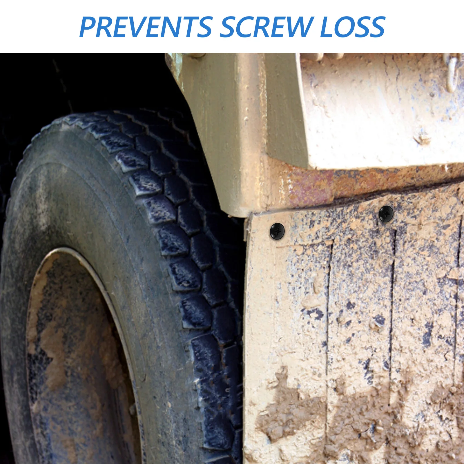 

50Pcs Black-Plated J31 Screws for Mud Flaps Hoods Easy Install Prevents Screw Loss Enhances Driving Safety