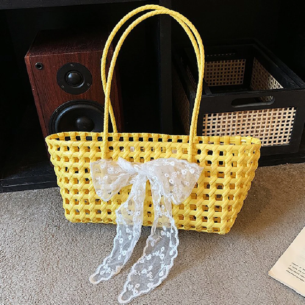 

Large Capacity Woven Handbags Women's 2026 New Trend Summer Vacation Beach Shoulder Bag Hollow Out Basket Bags
