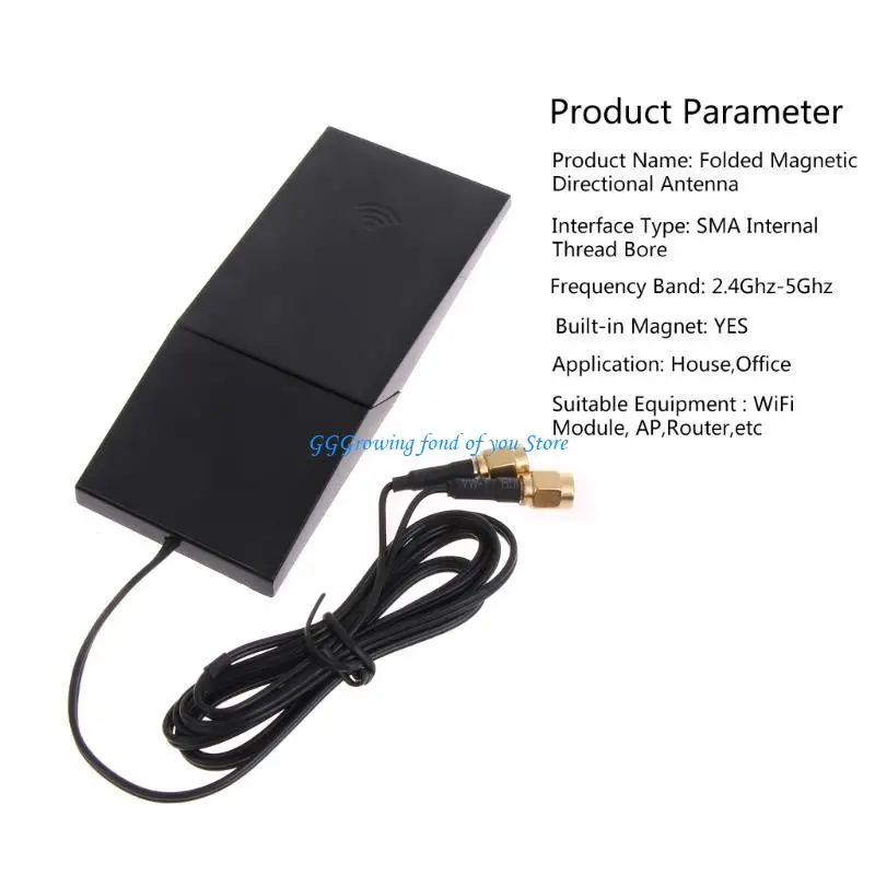 H9eb SMA Male Connector 2.4GHz 5GHZ Dual Band Fold Direction WiFi Antenna