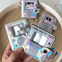 2in Photo Album Mini Photocards Binder Laser Photo Card Holder Kpop Card Collection Book Photo Booth Bag Hanging Accessories