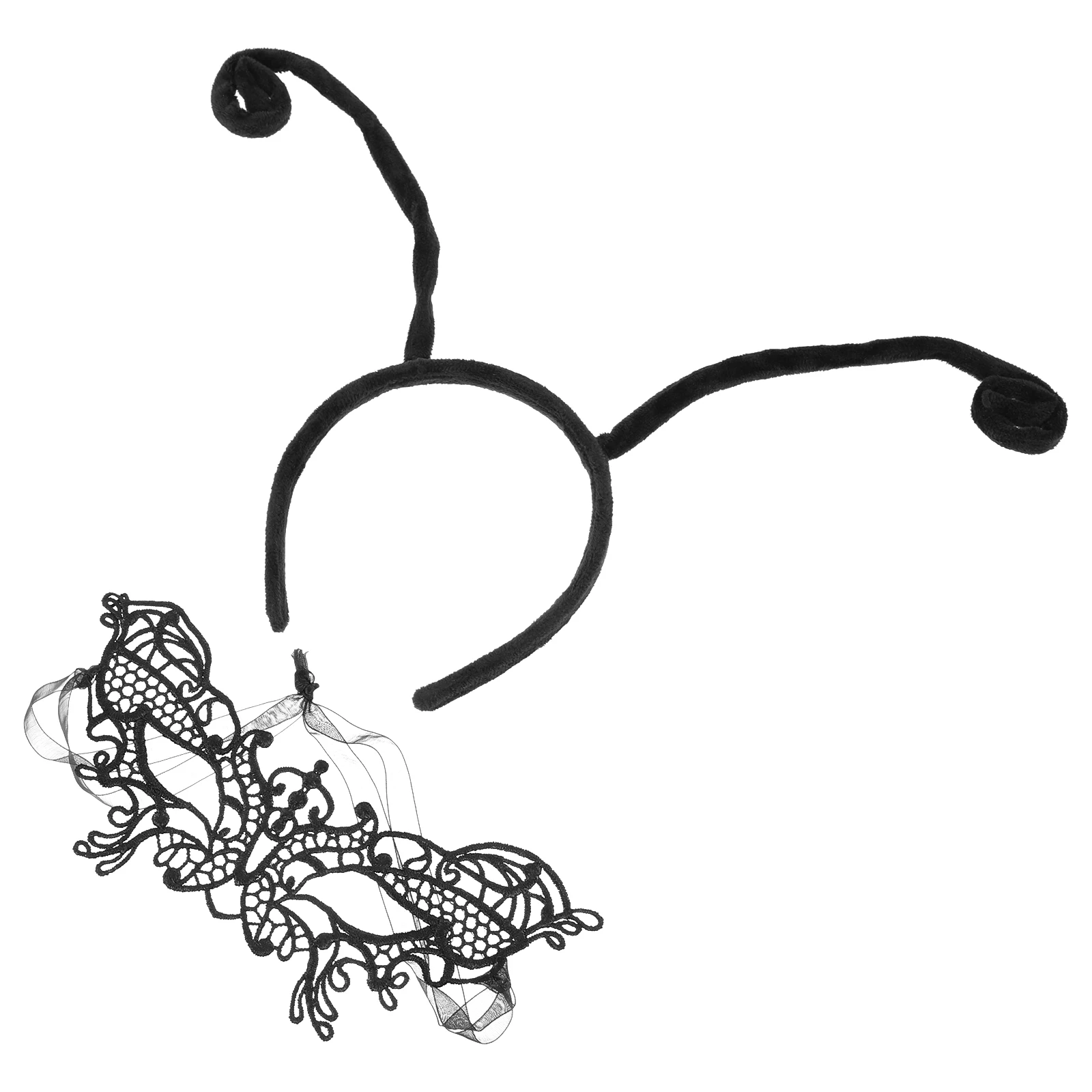 

Black Tentacles Hair Accessories Antenna Band Halloween Headband Clasp Mask Decorate Fabric Party Hoops