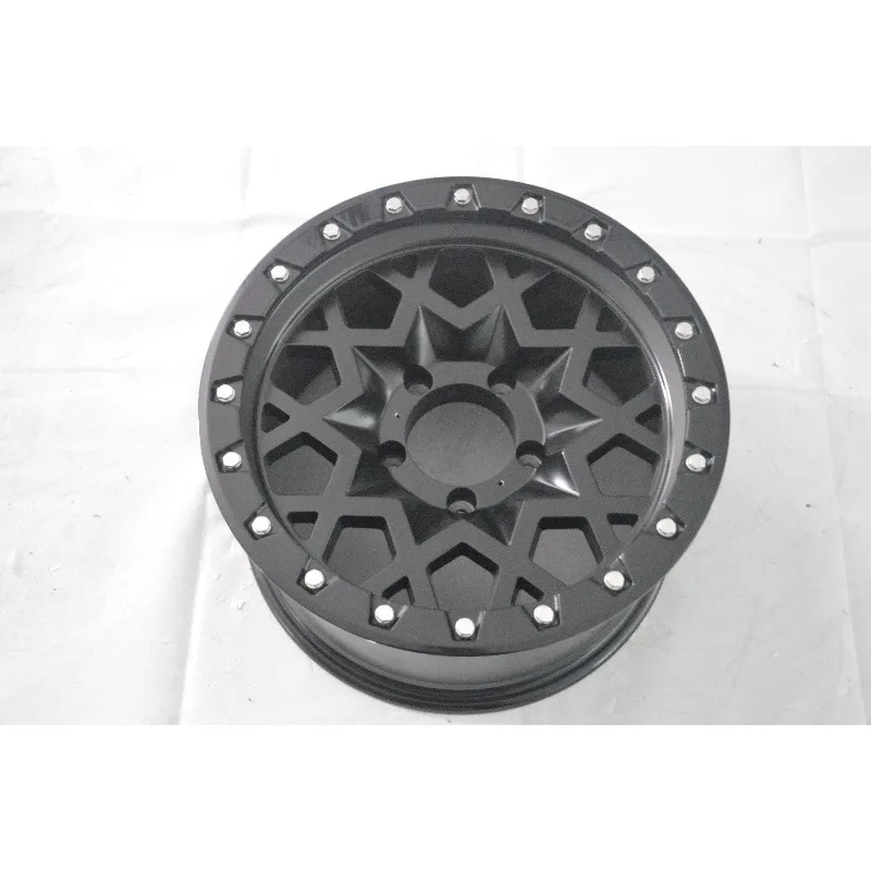 【2026】Matte Black Star Pattern Simulated Beadlock Off-Road Alloy Wheels 17 Inch 5/6x139.7 5/6x150 4x4 Truck Rims