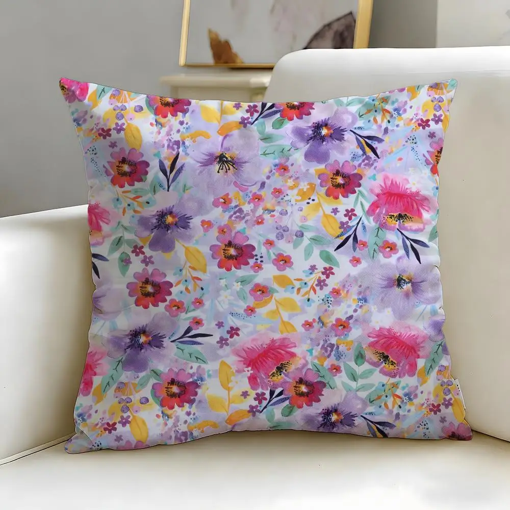 Solid Color Blocking Cushion Cover Soft & Easy-Wash Pillow Case – Versatile for Couch, Bed, Travel and Office