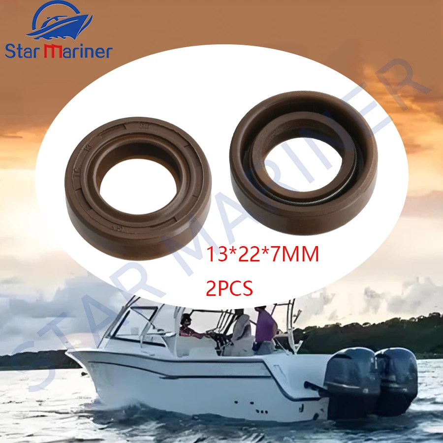 

Сальник 13*22*7 мм 93101-13M12 93101-13M14 2 шт. для подвесного мотора Yamaha 2T Parsun HDX SEAPRO 3HP 4HP 5HP F2 F2.5 F4 F5 F6