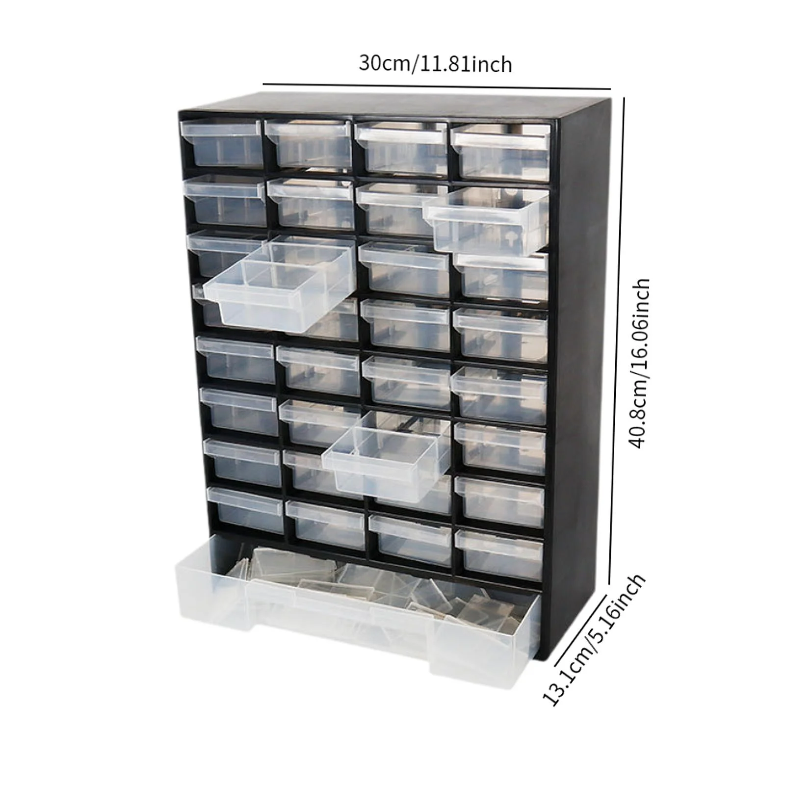 Drawer Storage Cabinet Organizer with 33 Compartment Wall Mounted Garage Organization for Hardware Bolts Jewelry Scrapbook Parts