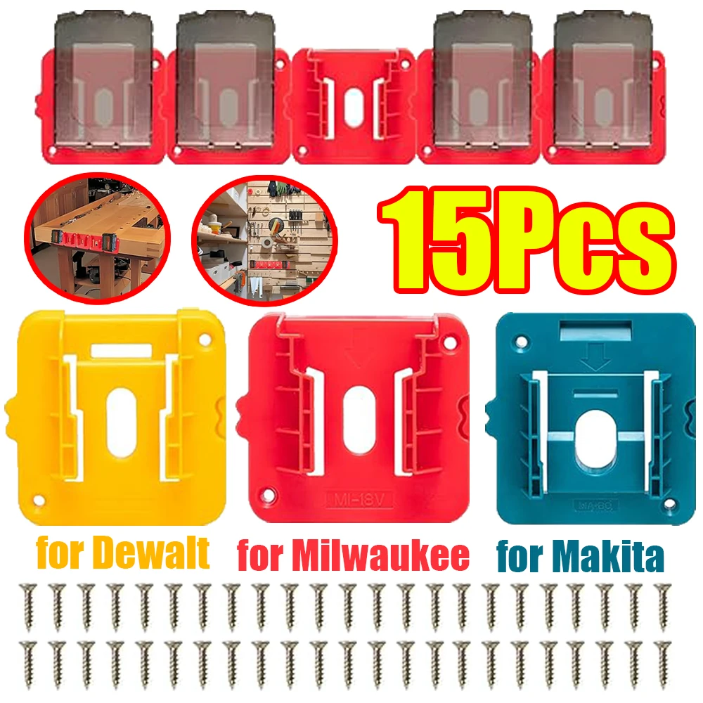 

1-15 шт. настенный держатель для аккумулятора для Dewalt/Makita/Milwaukee, держатель для машины, стеллаж для хранения аккумуляторов для склада, фабрики, грузовика