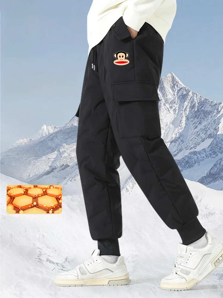 

Men's Winter Thiened Warm Anti-Cold Work Pants Du down Outerwear Casual Faion Urban Sle Long Pants