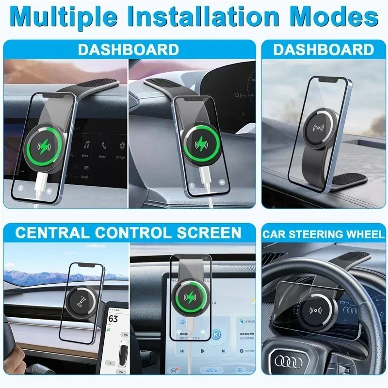 Magnetic Car Phone Holder Mount Magnet Mobile Car Bracket Dashboard Stand Support In Car For Macsafe iPhone 15 14 13 12 Pro Max image 6