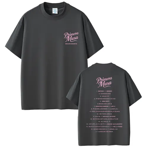 Imagen 2 del producto Camiseta con Logo del álbum de música del rapero Omar Courtz Primera Musa, camiseta de Hip Hop a la moda para hombres y mujeres, camisetas Vintage informales de algodón Unisex