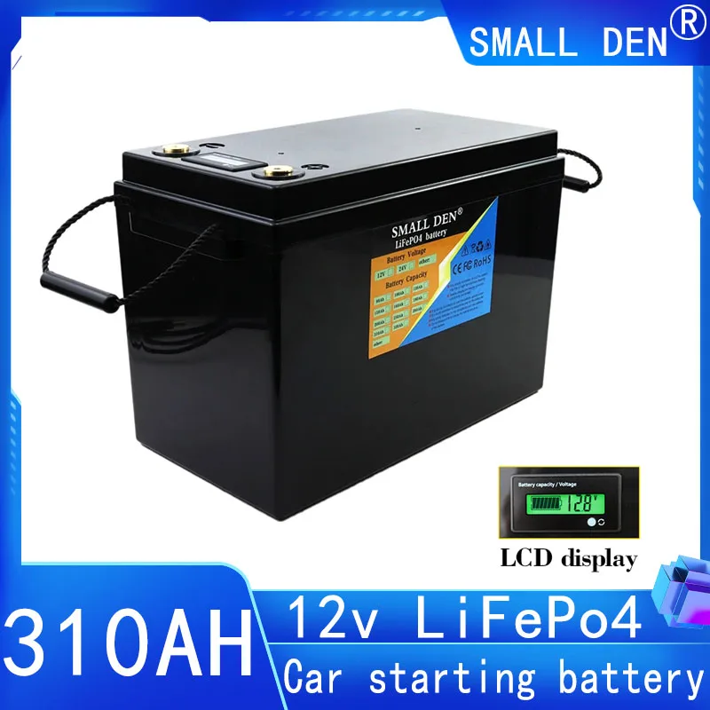 

GRADE A 12V 310Ah LiFePO4 battery pack with built-in BMS 1500W motor, high-power 12.8V electric boat RV inverter, solar energy