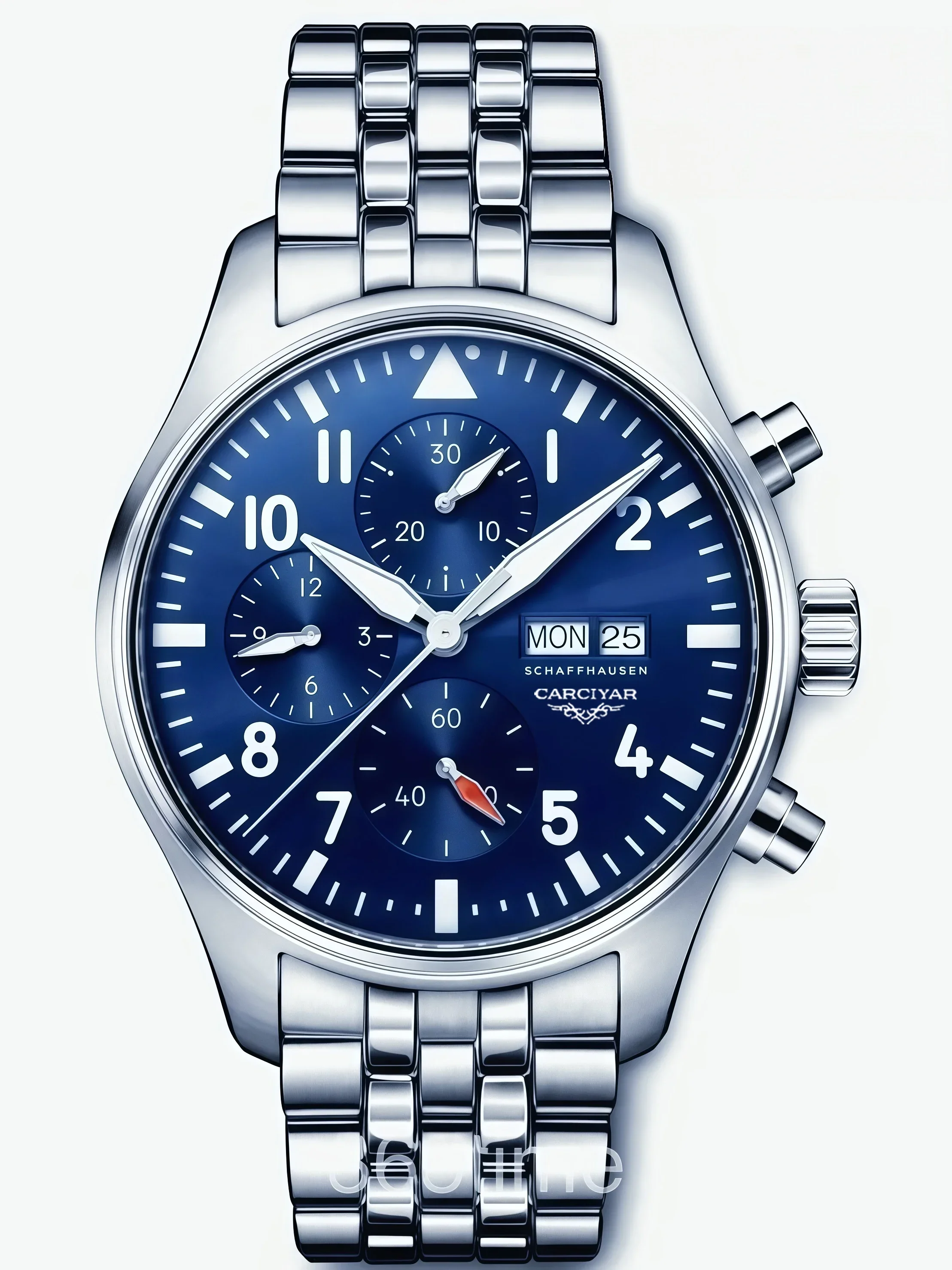 A188 Store 43MM Unisex Sports Watch, Full-Featured, World Time, 904L Stainless Steel