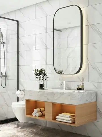 10-20pcs 30x60cm Self-Adhesive Marble PVC Floor Tiles Waterproof Peel Stick Wall Sticker Kitchen Bathroom Removable Home Decor ﻿