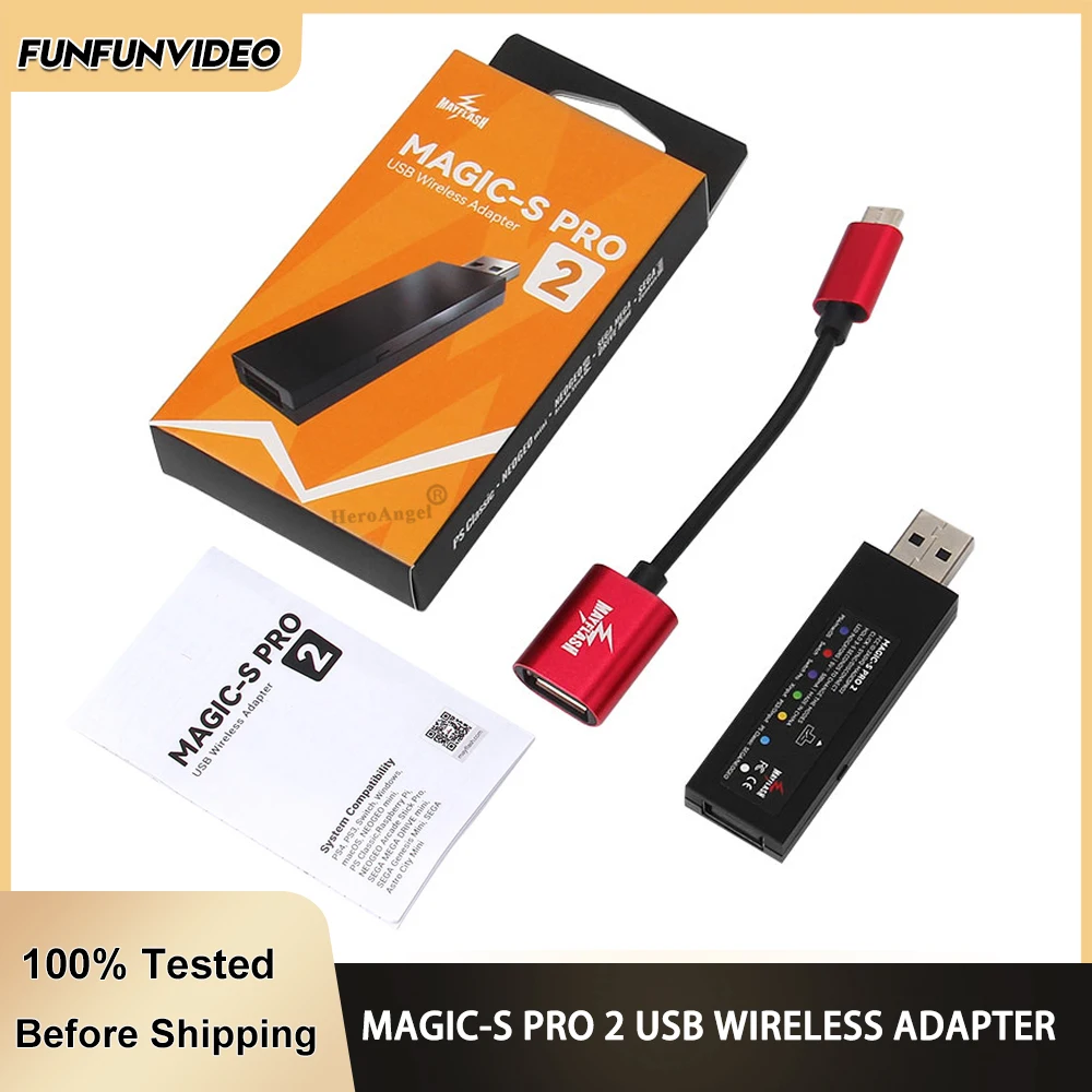 Mayflash Magic S Pro 2 Wireless Adapter for PS4/PS3/Xbox Series X Controller Adapter Converter to for Nintend Switch/NEOGEO MINI