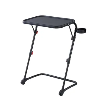 Image Rectangle Multifunctional Adjustable Folding Indoor Table Black, 20.87"W x 14.76"D x 27.76"H