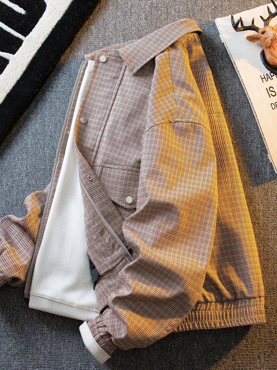 

Мужская рабочая одежда в стиле ретро CP, джет свободного кроя с отложным воротником и вышивкой в виде птицы, весна-осень, модный бренд