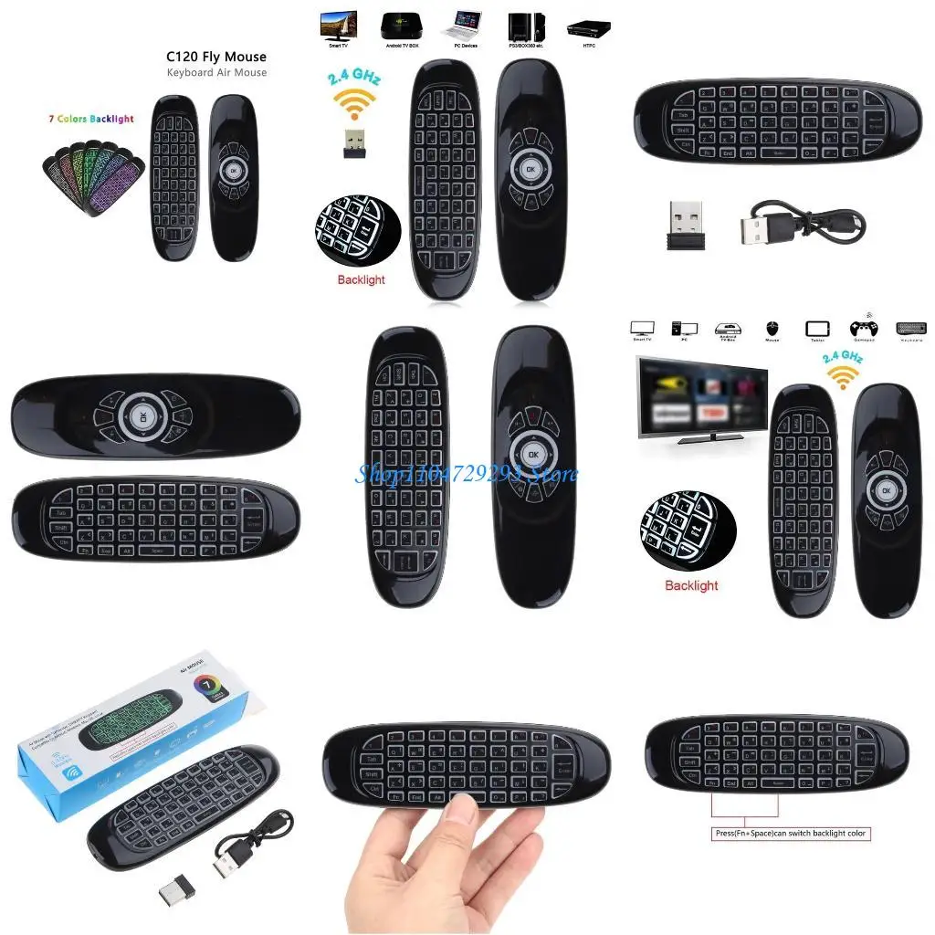 

Y2GD Multifunctional Air Mouse Wireless Keyboard 2.4G Backlit Fly Air Mouse Remote