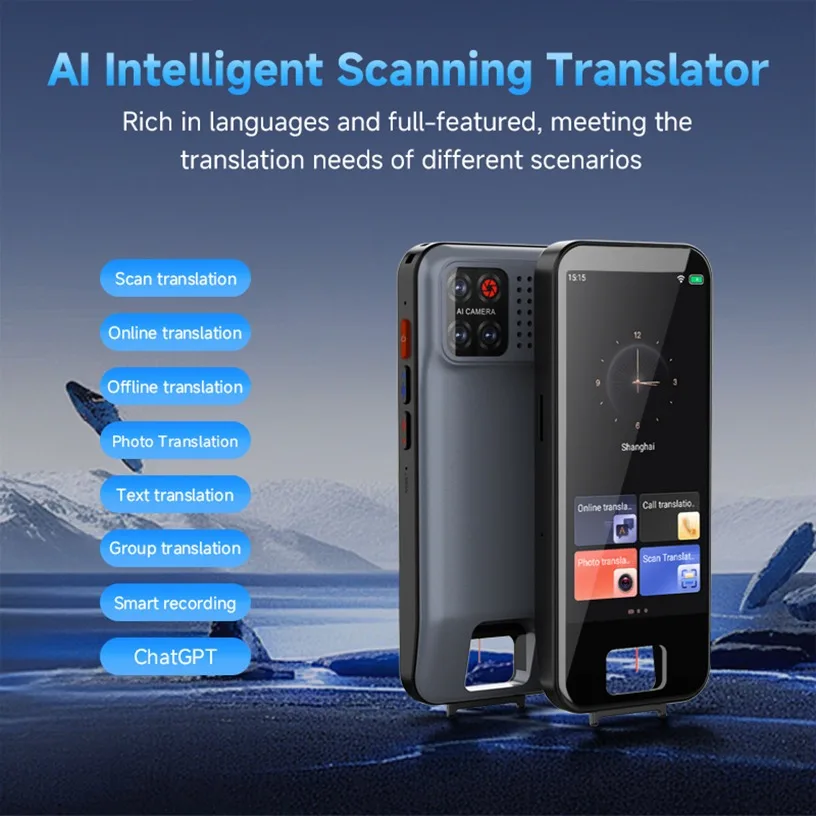 S50 Pro AI Voice Translator Device 148 Languages Smart Scanning Pen 1040 DPI Offline Two Way Language Translator for Travel
