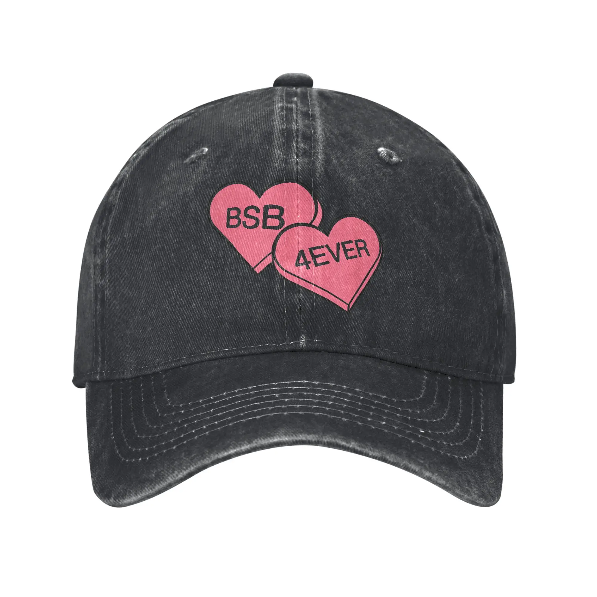 

Backstreet Boys BSB Logo Candy Hearts Baseball Caps Vintage Distressed Denim Band Sun Cap Men Women Outdoor Adjustable Fit Hat