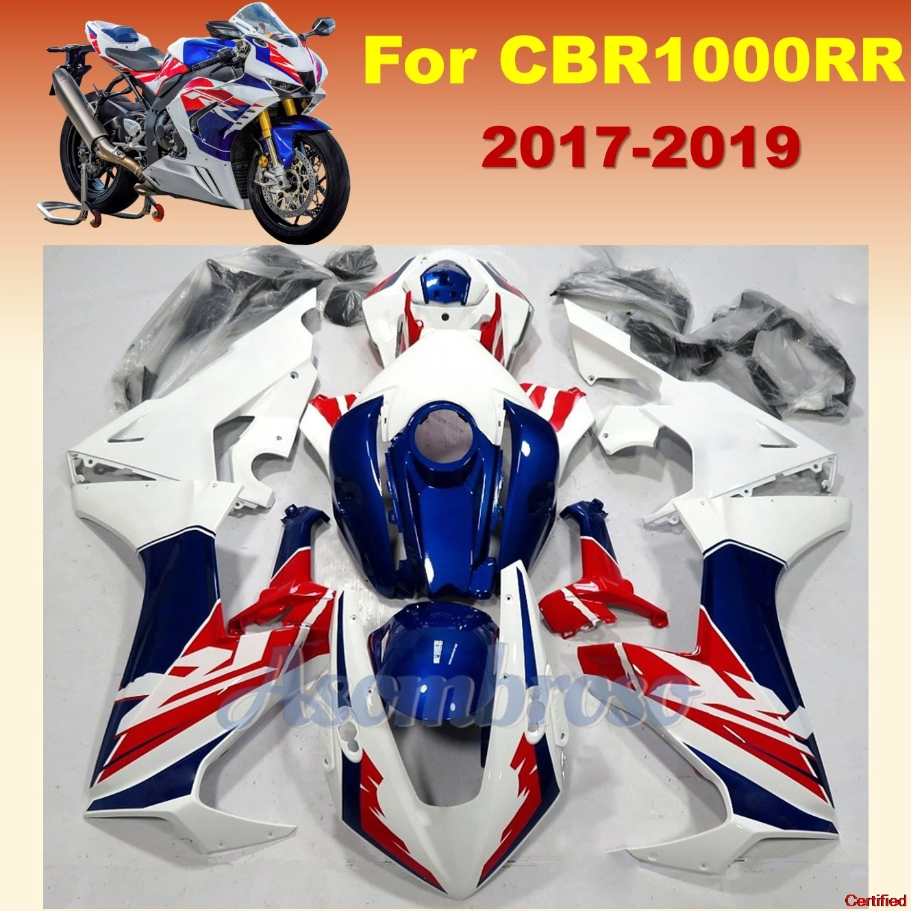 

Новый для HONDA CBR1000RR 2017 2018 2019, полный обтекатель мотоцикла CBR1000 RR 17 18 19, полный обтекатель