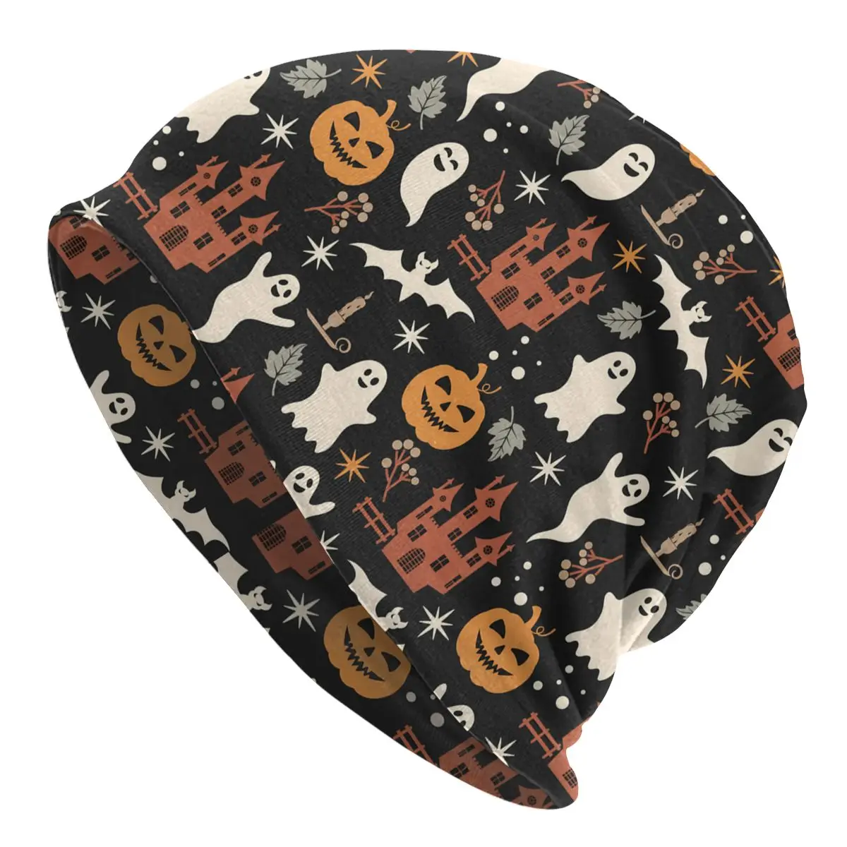 Ghost Bats Castle Halloween Unisex Bonnet Thin Cycling Skullies Beanies For Men Women