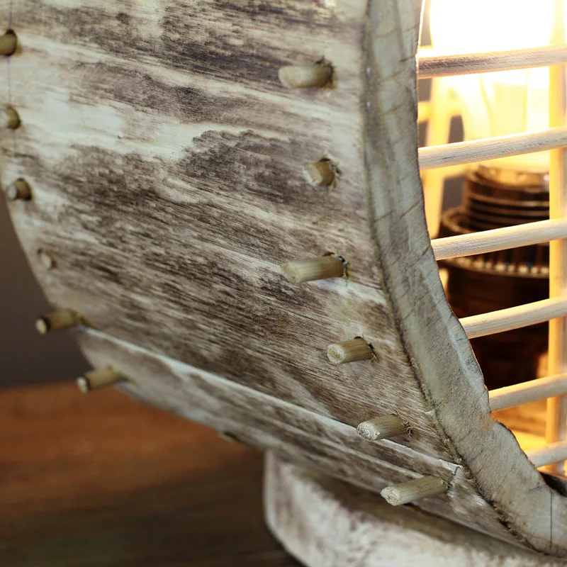 Lámpara de pie artesanal de madera de seda de bambú hecha a mano, lámpara decorativa pastoral cálida para casa de familia