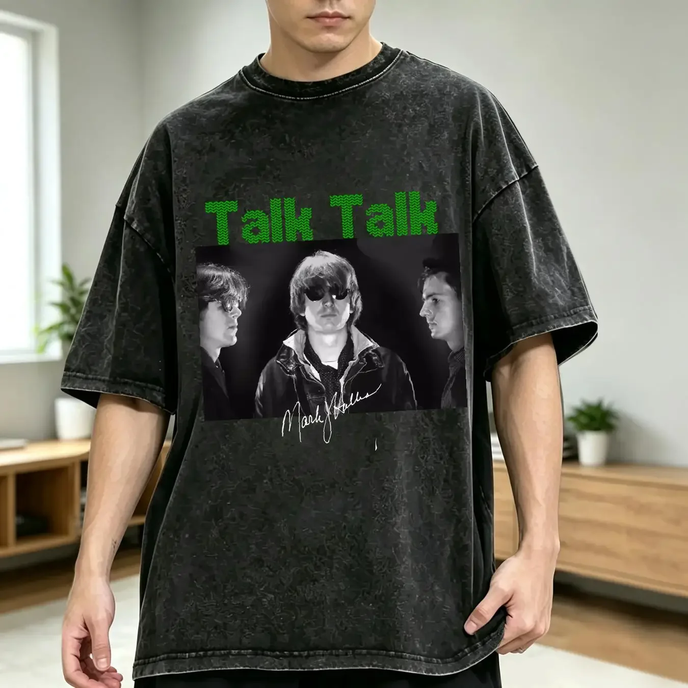 washed T Shirt Rare Mark Hollis Singer Talk Cotton Black All Size TMB180 vintage Washed Stretched graphic Top For Everyday Wear
