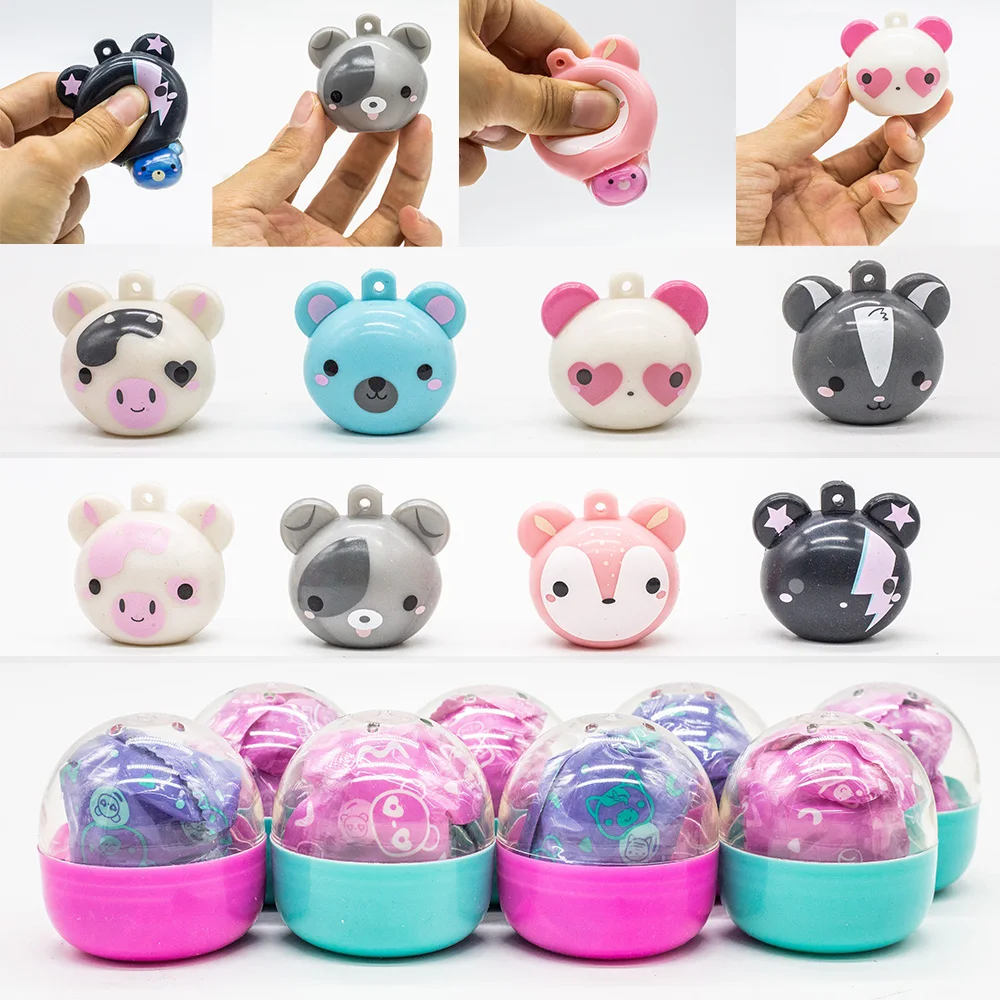 Moj Moj Squeeze Gashapon Capsule Toys antistress Fidget Balls Cute Animal pendenti portachiavi bambola animale regali per bambini