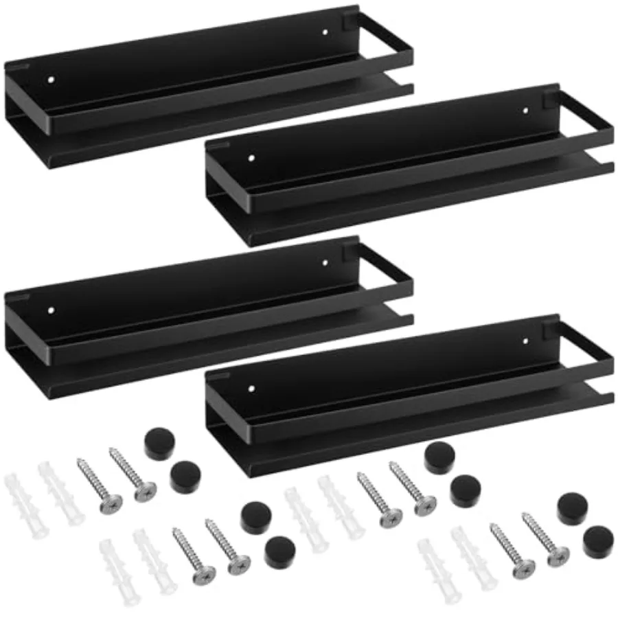 

4 Pieces 15.75 Inch Stainless Steel Shelf Bathroom Shower Floating Shelves Wall Mounted Shower Caddy Basket Shelf Storage Organ